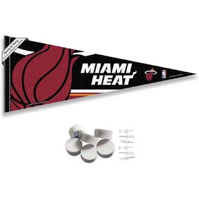 Miami Heat Pennant Flag and Wall Tack Pads Mounts