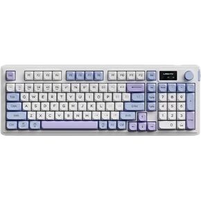 L98 Membrane Keyboard Tri-Mode Connectivity RGB Keyboard for MAC/Win,Rotary Knob+Screen Gasket Mounted Sa Profile Keycaps,98 Keys Software Programmable Gaming Keyboard (Snow Green)