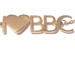 BBC Necklace Gold or Silver Colored, I Luv BBC necklace,I Love BBC necklace, I Heart BBC necklace, BBC swinger lifestyle necklace