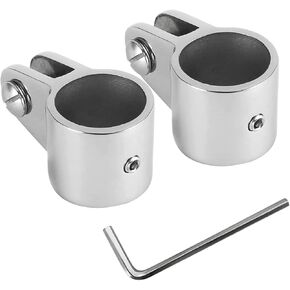 Yanyu 2 قطعة 7/8 بوصة بيميني الفك العلوي من الفولاذ المقاوم للصدأ 316 قارب الأجهزة البحرية بيميني تركيب السكك الحديدية المناسب لـ 7/8 بوصة O.D. أنبوب دائري مع مفتاح سداسي على شكل حرف L in Kuwait