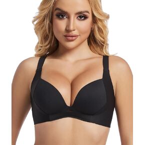 PRETTYWELL حمالة صدر تي شيرت حمالات صدر للنساء حمالة صدر يغرق لاسلكية داعمة مصبوبة حمالات صدر مريحة ترفع رقبة V عميقة in Kuwait