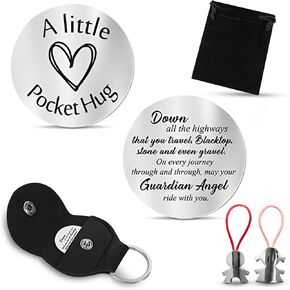 Pocket Hug Token Long Distance Relationship Keepsake Stainless Steel,Inspirational Message engraved,3D design.