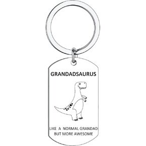 Grandad Keychain Granddad Gifts From Grandson Granddaughter Grandfather Gifts For Fathers Day Birthday Gifts Like A Normal Grandad But More Awesome Keyring（GRANDADSAURUS）
