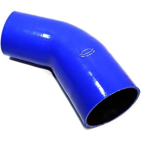 LTI Universal 95mm to 102mm 4-Ply Reinforced High Performance 3.75"-4" ID 45 Degree Elbow Reducer Coupler Silicone Hose (3.75"-4" BLUE)