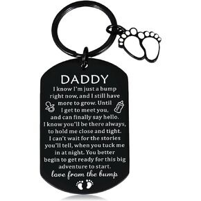 First Fathers Gifts for New Dad Funny New Fathers Day for Newborn Dad First Time Dad Dad to Be Keychain Gift for Husband from Wife Baby Pregnancy Announcement Gifts Daddy Birthday Christmas Gifts