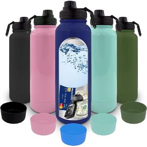 Sneaky Booze 36oz Water Bottle Diversion Safe Stainless Steel Double Wall Vacuum Insulated Can Portable Coffee Tumbler Mug Storage Container Hide Jewelry Valuables Secret Hidden Travel Cup Navy Blue