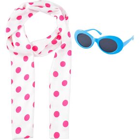 Women Red Polka Dot Scarf Chiffon Scarf for Halloween Cosplay Costume
