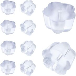 2000Pcs Cute Clear Rubber Flower Petal Style Earring Backs Rubber Replacements Earring Back Earnut Flower Clutch Silicone Back Stopper
