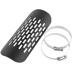 Universal Exhaust Heat Shield, Motorcycle Exhaust Heat Shield for Motorbikes with 50mm-70mm Exhaust Pipe Diameter(Black)
