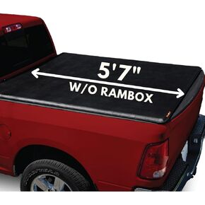 LEER FOLDITUP | Fits 2009-2018 Ram 1500 & 2019 Ram Classic with 5.7 FT Bed w/o Rambox | Low-Profile, Easy On/Off, Hard Tri-Fold Truck Bed Tonneau Cover (w/o Rambox)