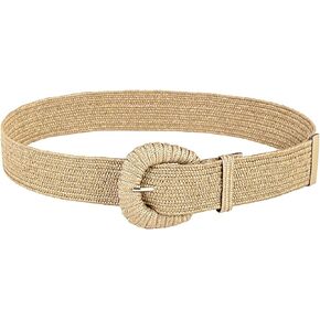 COTIM COYIN Women's Braided Waist Belt with Wide Woven Design and Chunky Buckle