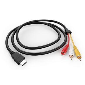 كابل HDMI إلى RCA، 5 أقدام/1.5 متر HDMI ذكر إلى 3RCA AV مركب ذكر M/M موصل كابل محول سلك إرسال للتلفزيون HDTV DVD in Kuwait