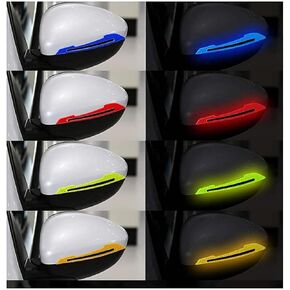 TRUE LINE Automotive Reflective Car Side Mirror Warning Molding Trim Sticker Safety Markers (Blue)