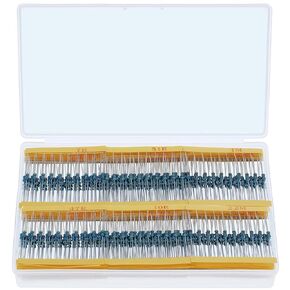 1220Pcs 122 Values Resistor Kit 1/4W, 0.1 Ohm-4.7M Ohm Resistor Assortment Kit Metal Film Fixed 1% Electrical Resistors Set Assortment Resistance