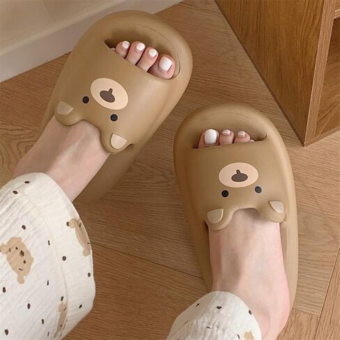 Bear Slippers Cartoon Slippers Girls Anime Animal Lover Slippers Sandal Soft Bath Beach Indoor Sandals in Saudi Arabia