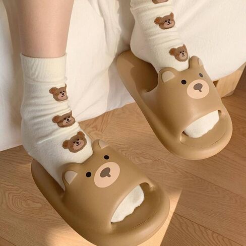 Bear Slippers Cartoon Slippers Girls Anime Animal Lover Slippers Sandal Soft Bath Beach Indoor Sandals in Saudi Arabia