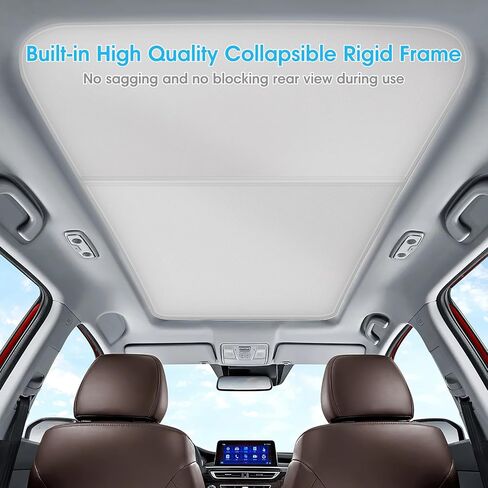 مظلة سقف لسيارة Tesla Model Y، مظلة سقف زجاجية بالكامل، لسقف الشمس موديل Y مع عزل حراري وحماية من الشمس لسيارة Tesla Model Y 2020-2023 مع حقيبة حمل، رمادي in Kuwait