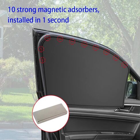 2PCS Car Side Window Sun Shades, Magnetic Car Side Window Sunshade, Front Side Window Sun Shade Blocks Sun, Sun Protection Accessories Universal for Car SUV Truck (Front Seat) in Saudi Arabia