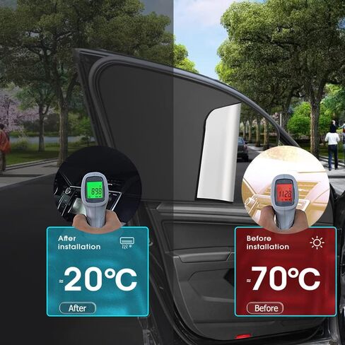 2PCS Car Side Window Sun Shades, Magnetic Car Side Window Sunshade, Front Side Window Sun Shade Blocks Sun, Sun Protection Accessories Universal for Car SUV Truck (Front Seat) in Saudi Arabia