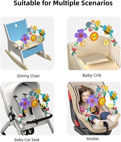 Arch Bassinet Toys for Infant & Toddlers, Fold & Storage to Easy, for Baby Stroller Toy, Car Seat Toys, Bassinet Mobile, Activity Arch Crib Toy for Babies Boy Girl in Saudi Arabia