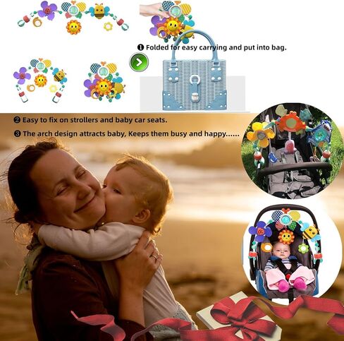 Arch Bassinet Toys for Infant & Toddlers, Fold & Storage to Easy, for Baby Stroller Toy, Car Seat Toys, Bassinet Mobile, Activity Arch Crib Toy for Babies Boy Girl in Saudi Arabia
