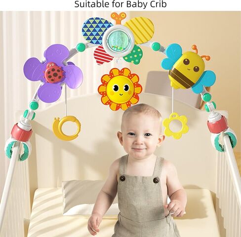 Arch Bassinet Toys for Infant & Toddlers, Fold & Storage to Easy, for Baby Stroller Toy, Car Seat Toys, Bassinet Mobile, Activity Arch Crib Toy for Babies Boy Girl in Saudi Arabia