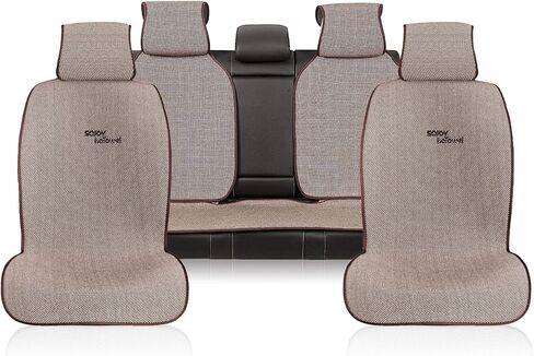 Sojoy Car Seat Covers Set-Full Set Seat Protector Cushions-Universal Fit Four Seasons(Honeycomb Cloth,Black) in Saudi Arabia