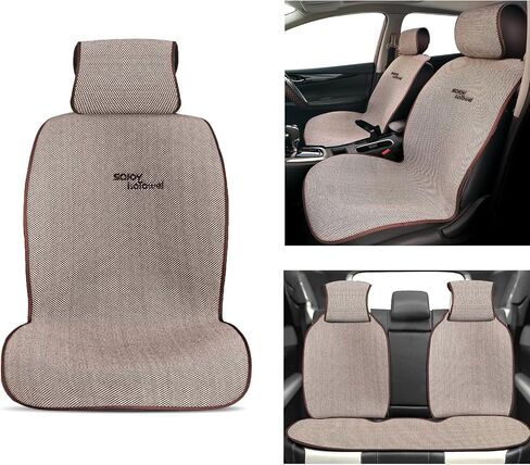 Sojoy Car Seat Covers Set-Full Set Seat Protector Cushions-Universal Fit Four Seasons(Honeycomb Cloth,Black) in Saudi Arabia