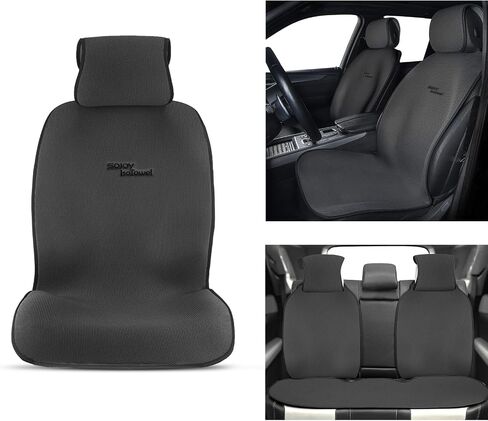 Sojoy Car Seat Covers Set-Full Set Seat Protector Cushions-Universal Fit Four Seasons(Honeycomb Cloth,Black) in Saudi Arabia