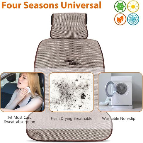 Sojoy Car Seat Covers Set-Full Set Seat Protector Cushions-Universal Fit Four Seasons(Honeycomb Cloth,Black) in Saudi Arabia