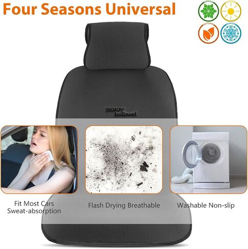 Sojoy Car Seat Covers Set-Full Set Seat Protector Cushions-Universal Fit Four Seasons(Honeycomb Cloth,Black) in Saudi Arabia