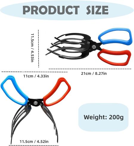3 Claw Fish Gripper, Metal Fishing Pliers Gripper Fish Control Clamp, Fish Tong Grip Tackle Tool Control Forceps, Three Teeth Fish Claw Grabber for Catch Fish Fishing Accessories in Saudi Arabia