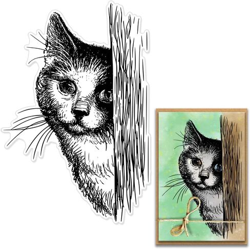 Cats Background Clear Stamps for Card Making and Journaling, Kitty Cat Rubber Stamp Wall Door Animal Stamps for Scrapbooking DIY Cards Album Crafts Supplies in Saudi Arabia