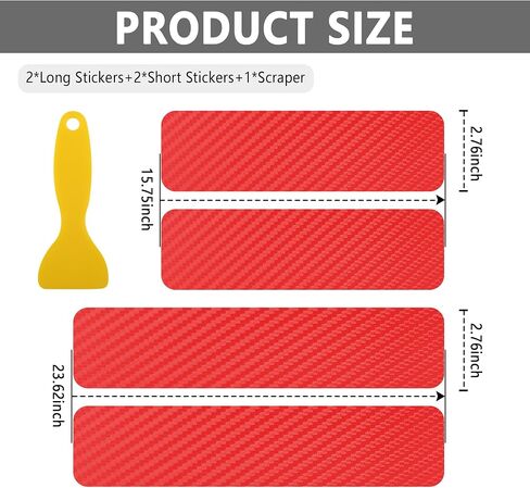 4PCS Car Door Sill Protector with Scraper,Carbon Fiber Car Door Protector Edge Guards for Front Rear Door Sills,Universal Anti-Scratch Car Door Threshold Strips (3D Black) in Saudi Arabia