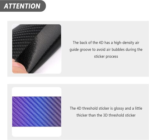 4PCS Car Door Sill Protector with Scraper,Carbon Fiber Car Door Protector Edge Guards for Front Rear Door Sills,Universal Anti-Scratch Car Door Threshold Strips (3D Black) in Saudi Arabia