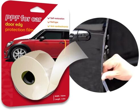 skoko [0.17 inch * 14.7 ft ] Door Edge Guard Film for Car, Hood and Trunk Edge Sealer Vehicles Door Guards, Clear Skin, Easy Attach, PPF, Use More 1 Vehicle in Saudi Arabia