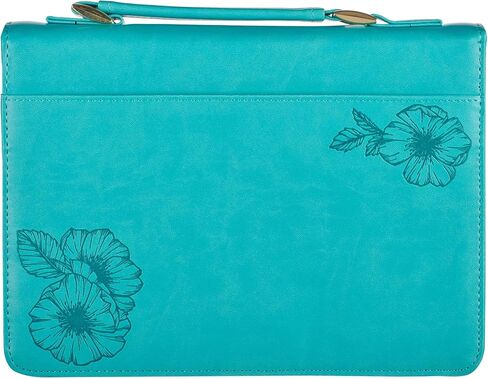 Christian Art Gifts Women's Fashion Bible Cover Strength and Dignity Proverbs 31:25, Teal Faux Leather, Large in Saudi Arabia