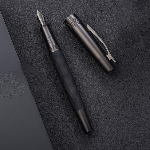 قلم حبر هونغديان 6013 أسود غير لامع، تيتانيوم أسود فائق النعومة مع مجموعة علب هدايا معدنية in Kuwait
