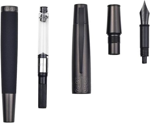 قلم حبر هونغديان 6013 أسود غير لامع، تيتانيوم أسود فائق النعومة مع مجموعة علب هدايا معدنية in Kuwait