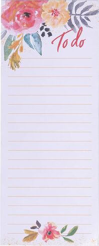 WORLD TRAVELER Eccolo Thimblepress To Do List Notepad, Hydrangea To Do Magnetic Shopping List Pad for Fridge and Home, Lined Message Pad for Kitchen, 100 Pull-Off Sheets (4x10 Inches) in Saudi Arabia
