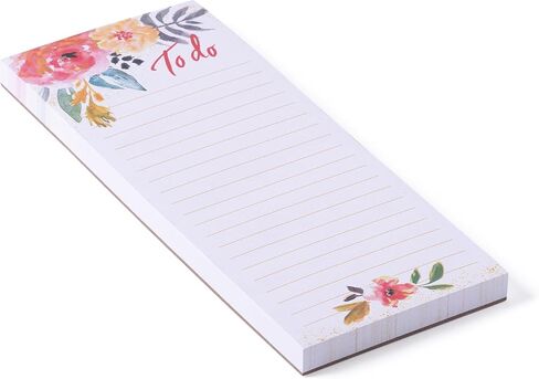 WORLD TRAVELER Eccolo Thimblepress To Do List Notepad, Hydrangea To Do Magnetic Shopping List Pad for Fridge and Home, Lined Message Pad for Kitchen, 100 Pull-Off Sheets (4x10 Inches) in Saudi Arabia