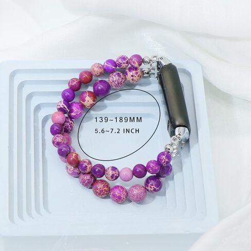 C&L Accessories Bracelets Compatible with Fitbit Luxe Bands for Women Girls Beaded Wristband Adjustable Gemstone Replacement Straps for Fitbit Luxe in Saudi Arabia