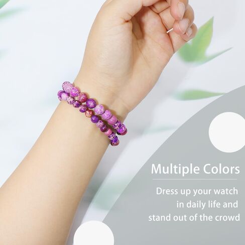 C&L Accessories Bracelets Compatible with Fitbit Luxe Bands for Women Girls Beaded Wristband Adjustable Gemstone Replacement Straps for Fitbit Luxe in Saudi Arabia