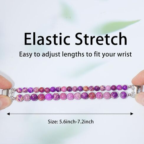 C&L Accessories Bracelets Compatible with Fitbit Luxe Bands for Women Girls Beaded Wristband Adjustable Gemstone Replacement Straps for Fitbit Luxe in Saudi Arabia