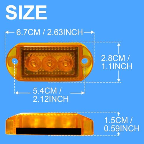 Side Marker Lights 4Pcs Red Amber DC 12V 24V IP65 Waterproof Clearance Light for Truck Trailer (2 Amber + 2 Red) in Saudi Arabia