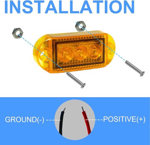 Side Marker Lights 4Pcs Red Amber DC 12V 24V IP65 Waterproof Clearance Light for Truck Trailer (2 Amber + 2 Red) in Saudi Arabia