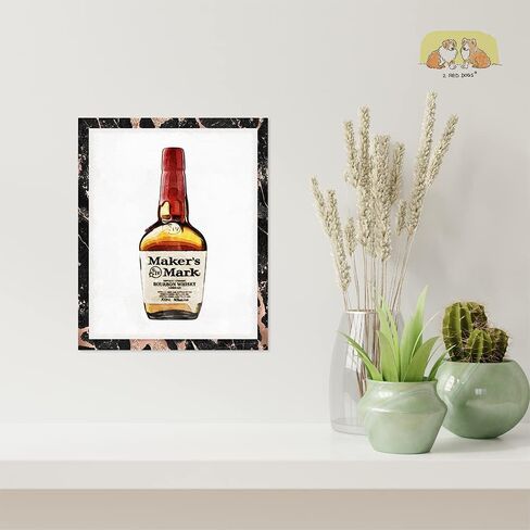 طباعة فنية بالألوان المائية من Maker's Mark Bourbon - نمط كنتاكي ديربي - رائعة للبار والمطاعم وكهف الرجال وجامعي بوربون in Kuwait