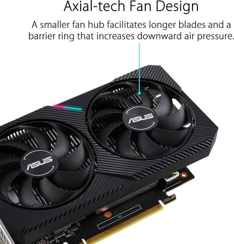 بطاقة رسومات ASUS Dual NVIDIA GeForce GTX 1650 Mini OC Edition Gaming CSM (PCIe 3.0، ذاكرة GDDR6 سعة 4 جيجابايت، HDMI، DisplayPort، DVI-D، لمجموعة Intel NUC 9 Extreme Kit، ومجموعة Intel NUC 9 Pro، وهيكل صغير) in Saudi Arabia