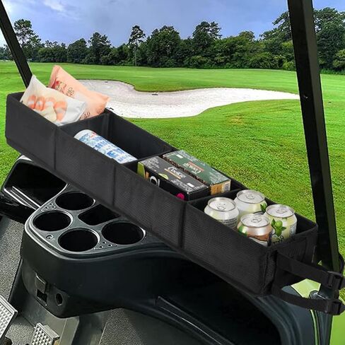 سلة تخزين داخلية أمامية لعربة الجولف، بدون حفر، منظم صينية داش قابلة للطي، عالمي متوافق مع EZGO، Club Car، نموذج Kandi Electirc in Kuwait