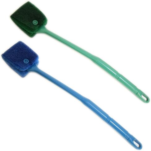 Aquarium Double Sided Sponge Cleaning Brush Cleaner Scrubber 2 Packs One Set Blue and Green Brushs in Saudi Arabia